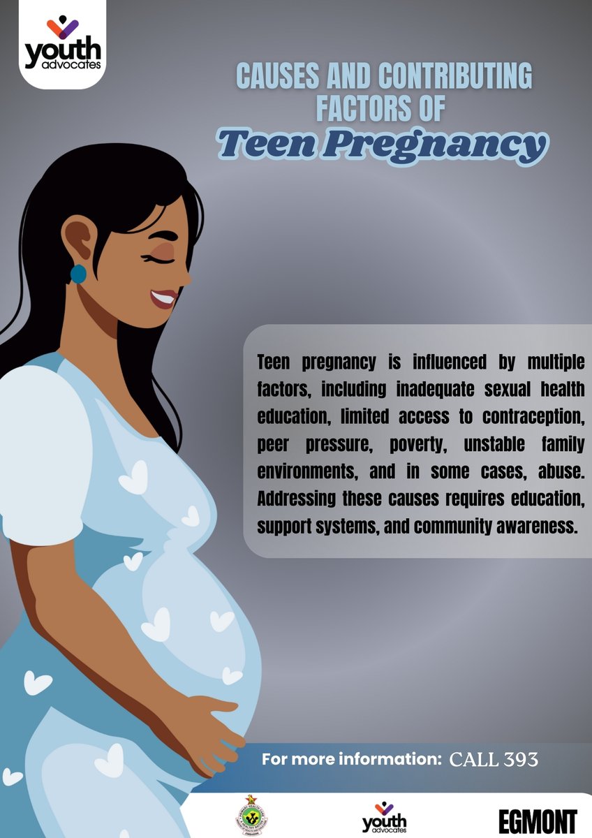 yadvocates_hub's tweet image. Teen pregnancy can be attributed to factors such as lack of education, limited access to contraception, poverty, peer pressure, and abuse. Addressing these issues through comprehensive sex education and support services is crucial for prevention.🔑 #TeenPregnancy #RootCauses