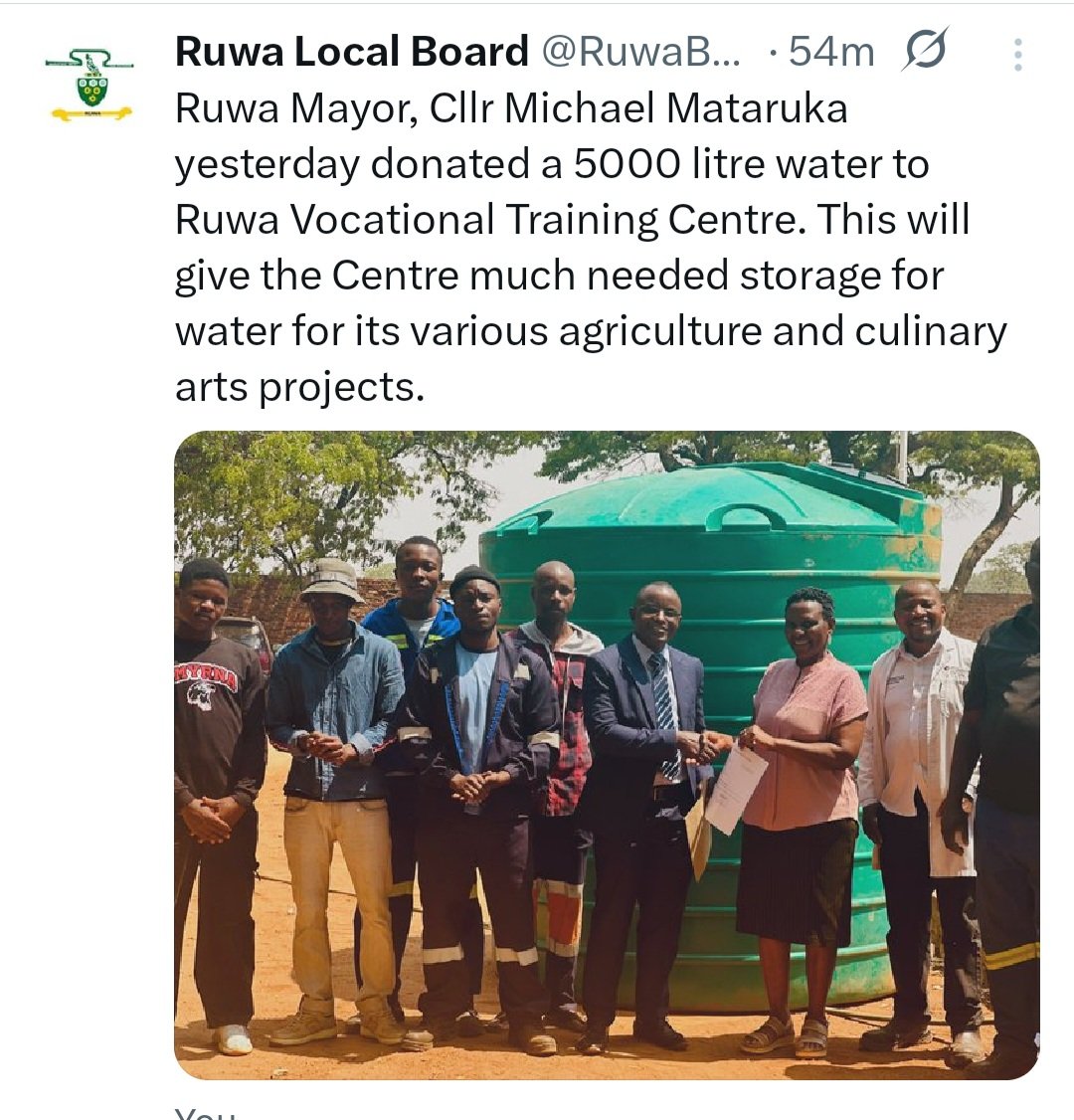 Mayor of Ruwa, Michael Mataruka tweet media