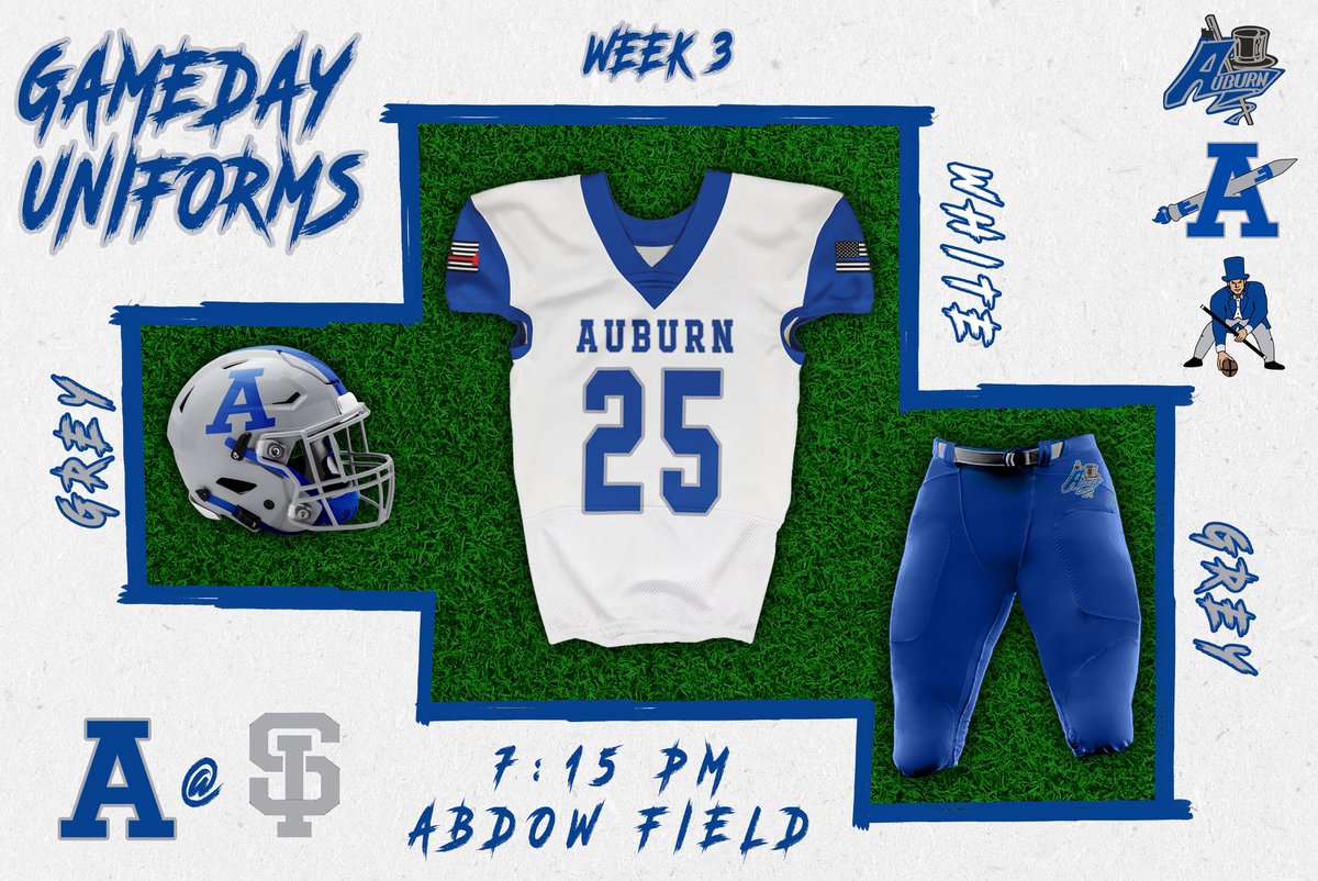 AuburnRocketsFB's tweet image. 𝑮𝑨𝑴𝑬𝑫𝑨𝒀 🚀

🆚 Springfield International Charter
📍Abdow Field at AIC
🕖 7:15 PM
👔 ⚪️ on 🔵

@tgsports 

#LetsGoRockets