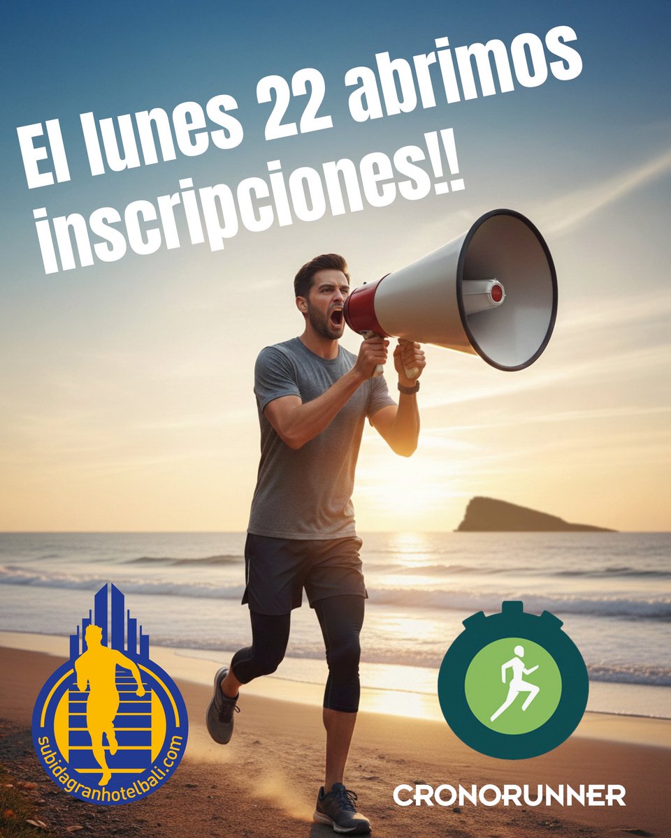 🗓️A partir del lunes 22 puedes inscribirte para la #SVBALI2026 en:
cronorunner.com

🚀 ¡No te quedes fuera! 
Ponte un recordatorio 📲 

#towerrunner #stair
#Benidorm #towerrunning
#stairsup #runner #running
#towerrunningworldassociation