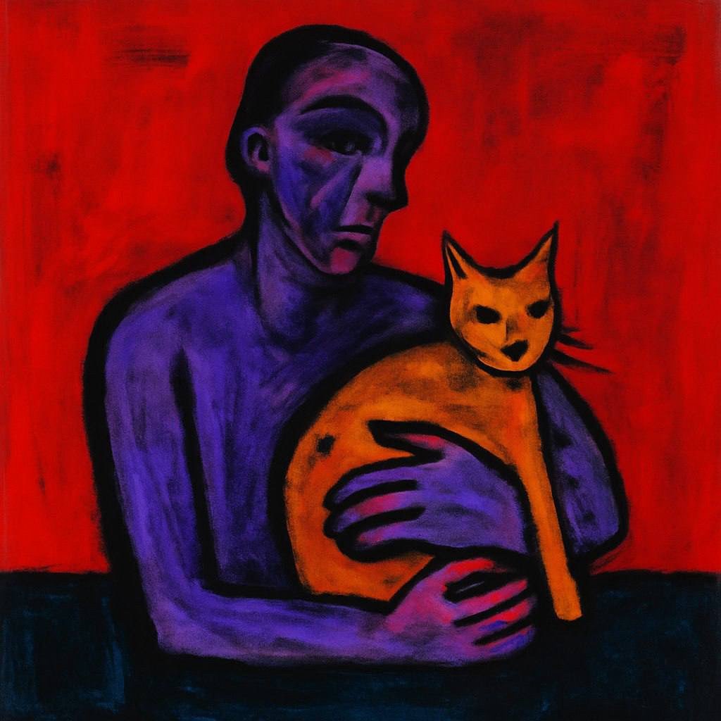 Человек с котом IIII

Работа входит в серию «Человек с котом».

#человекскотом
#neuropila 
#нейропила 
#рпарт
#современноеискусство 
#contemporaryart