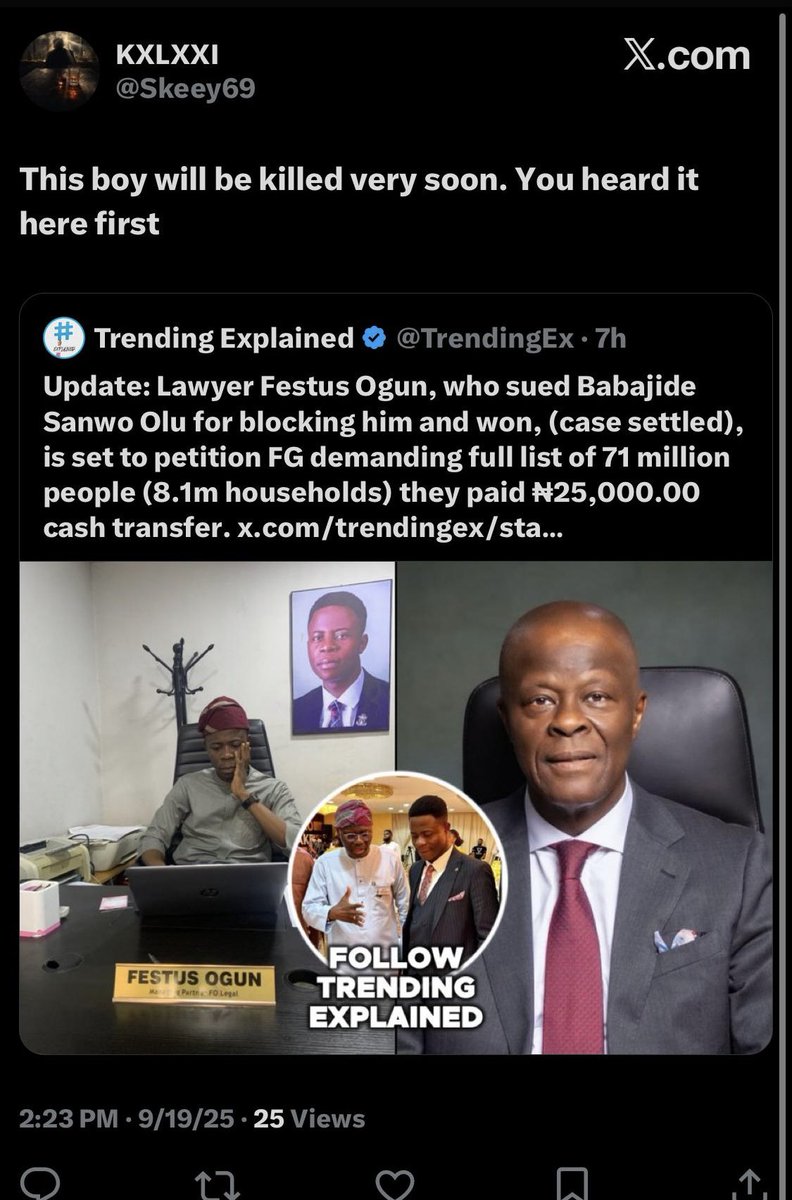 mrfestusogun's tweet image. Hold @Skeey69 accountable if anything happens to me. Death threats under a faceless account?