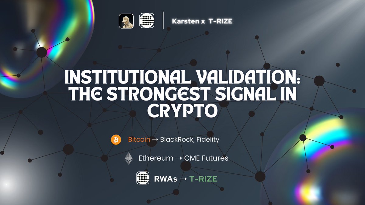 What's good guys 

Here’s a hot take ➝ crypto didn’t need institutions to survive, but it needs them to scale.

INSTITUTIONAL VALIDATION has a big role to play in this
What’s “Institutional Validation” in crypto?
It’s when the big players like banks, funds, asset managers etc,