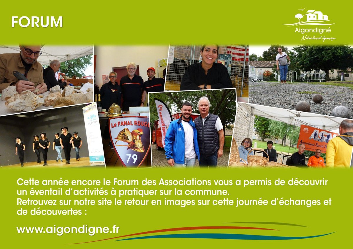 Sur notre site, retrouvez les images du Forum des associations d'#Aigondigné qui s'est tenu le samedi 13 septembre dernier : buff.ly/Wo6RUAi