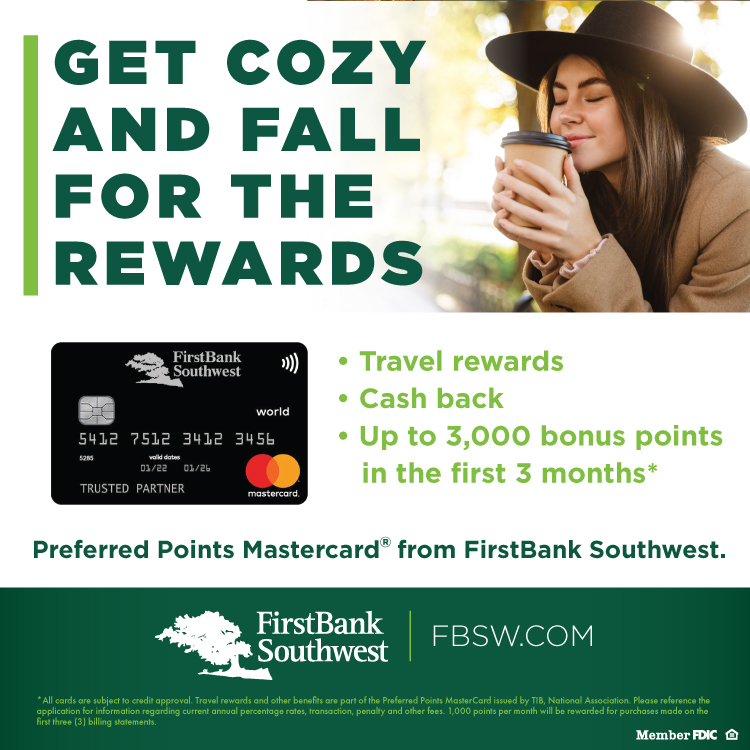 🍂 Make fall moments even richer. 🍂

From road trips to holiday shopping, earn points with the FBSW Preferred Points Mastercard—and turn them into rewards you’ll love. 💳

Apply today! 👉 loom.ly/5D0I-_I

Faith. Family. Bank. 💚
#MemberFDIC