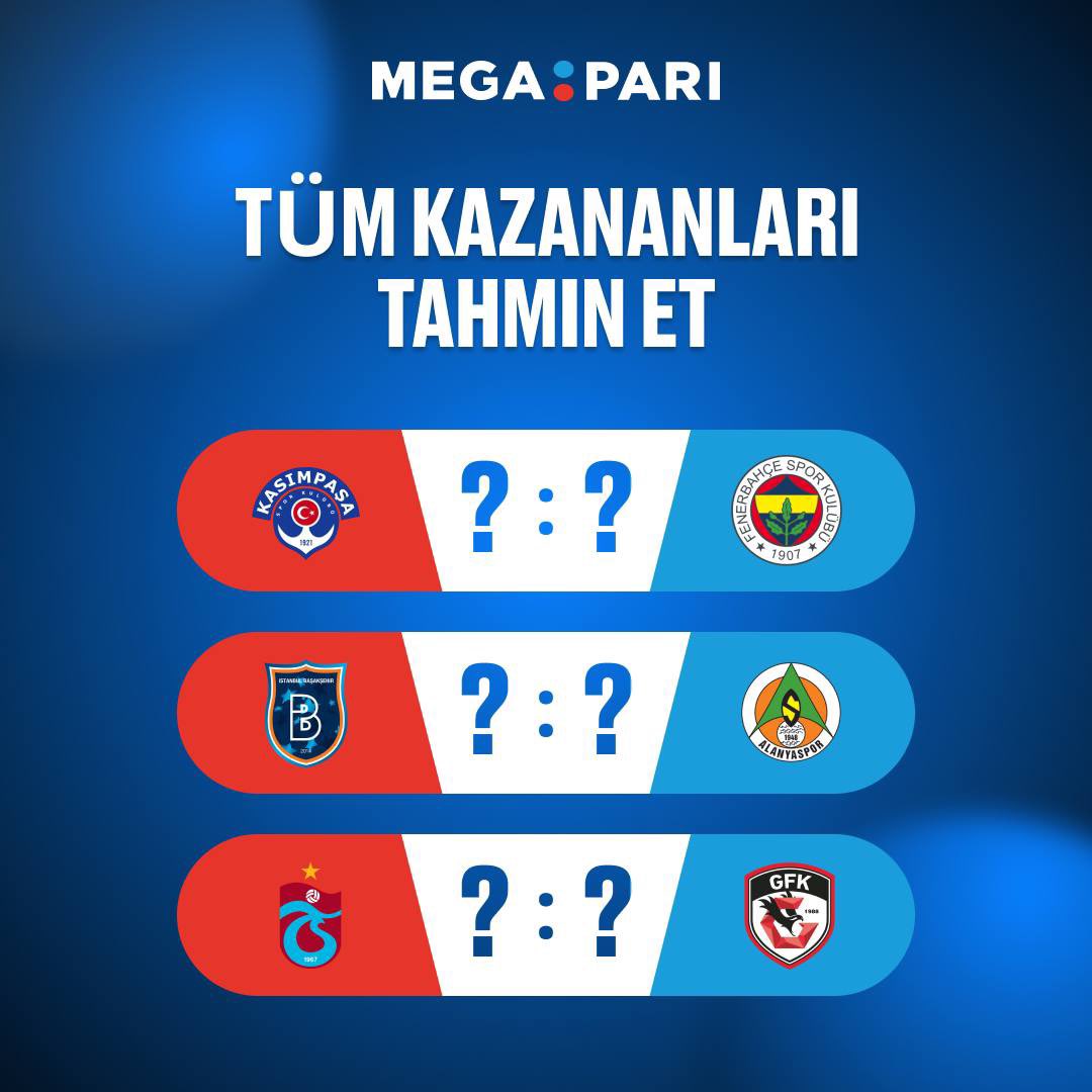Yeni yarışma! 🤩

Türkiye Süper Lig'inden üç maçın sonucunu tahmin edin ve bedava bahis kazanma şansı elde edin!

10 kazanan önümüzdeki hafta açıklanacak ☝