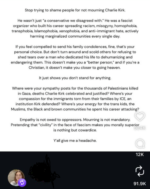 Anc_Aesthetics's tweet photo. Meet radical far left extremist Julia Johnston. 

Julia celebrated Charlie's death making crude unfunny jokes and posting an essay of the type of smears that got him killed in the first place.

Julia is a Clinician at Open Sky Community Services in Worchester, Massachusetts. https://t.co/8IDNjvZ1xX
