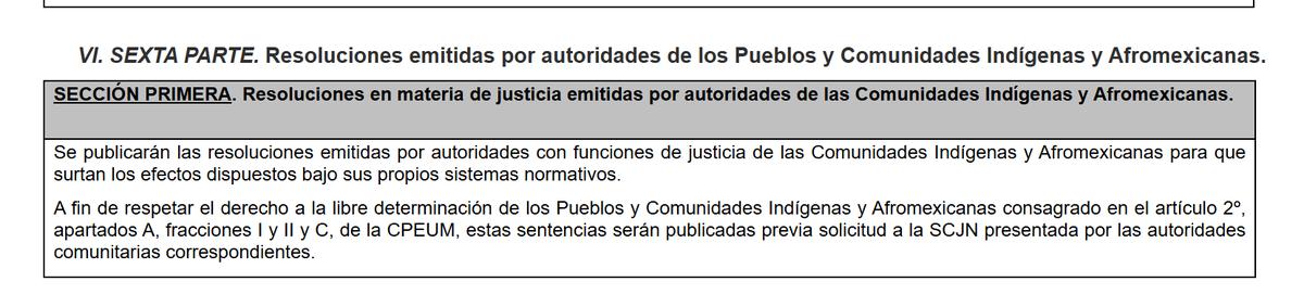 Se ha publicado el Acuerdo por el que se apertura la 12a época jurisprudencial <a href="/SCJN/">Suprema Corte</a> . Mucho de su contenido es (hay que decirlo)  "propagandístico", pero siendo justos, me parece que esto resulta bastante interesante y constitucionalmente relevante:

dof.gob.mx/nota_detalle.p…