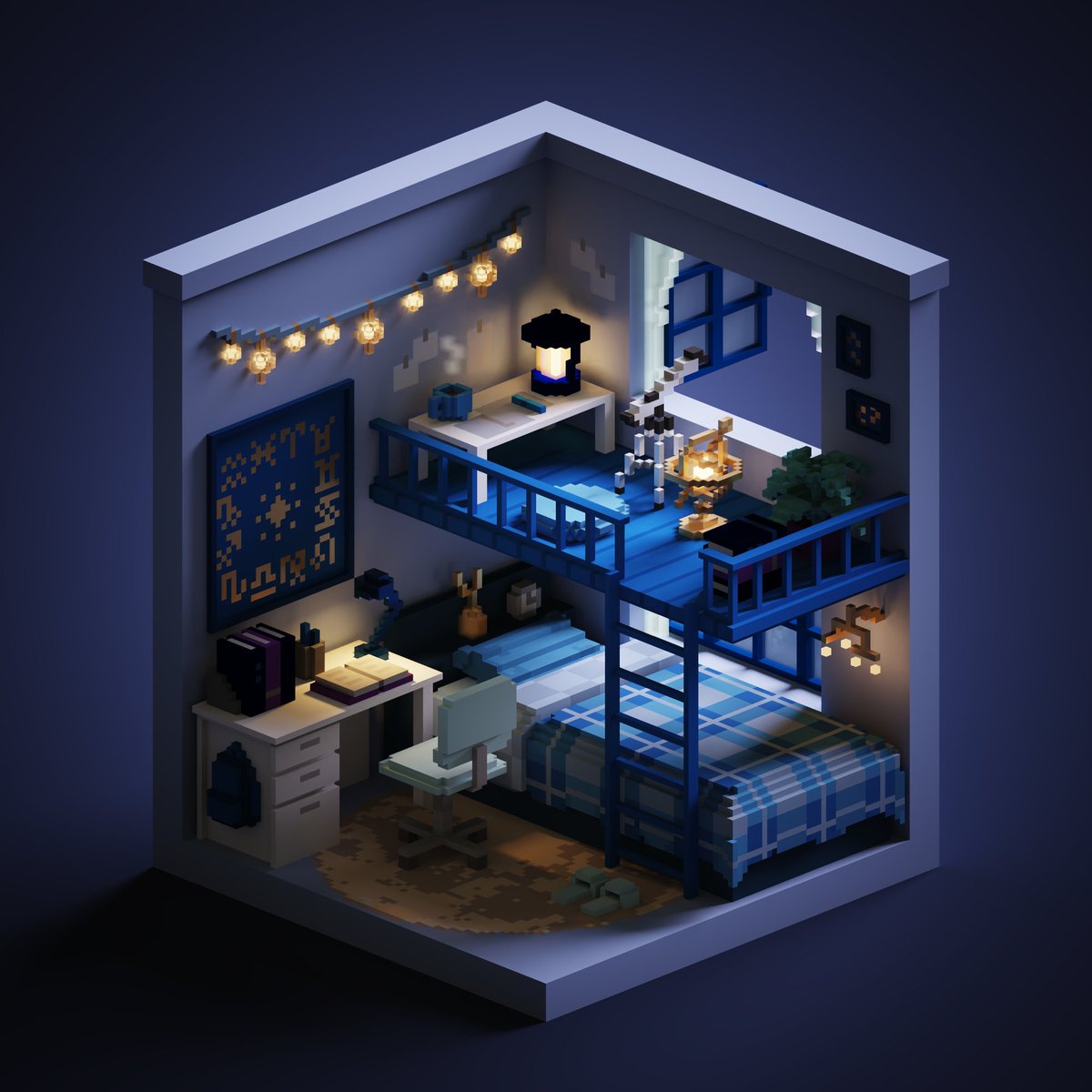 makiba_voxel's tweet image. 『天体観測』
#voxel #voxelart #magicavoxel #ボクセル