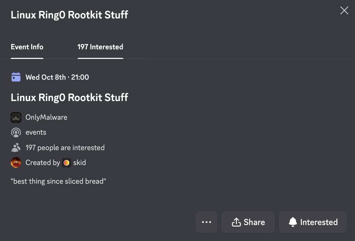 Over the last week or so, we've been trying a new regime/approach over in discord[.]gg/onlymalware

In 3 weeks, <a href="/Sad0pR/">sad0p-RE</a> will be gracing us with his precense present the "best thing since sliced bread" so <a href="/0x00dtm/">Undev Ninja</a> proclaims..

Seems like it's picking up, so feel free to join ;^)