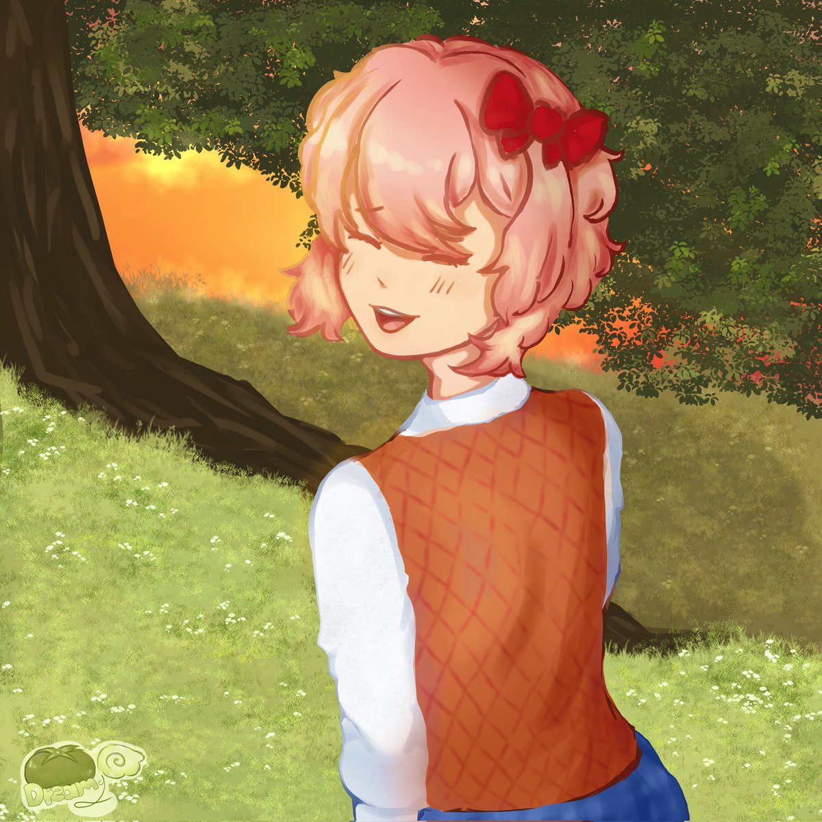 I love my girl Sayori from #DDLC  #DDLCfanart 
Hope you like her too!!