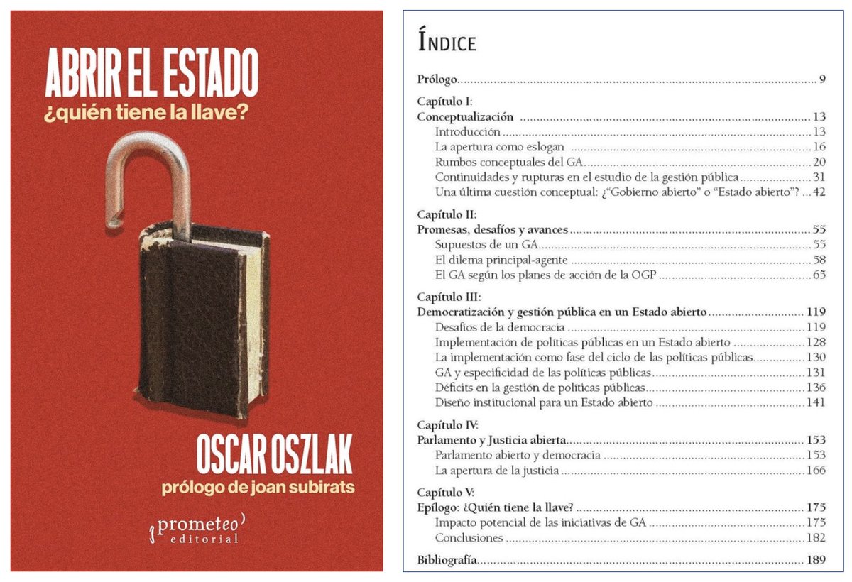 Oszlak sobre el Estado

Uno de los grandes estudiosos del Estado, Oscar Oszlak, tiene un libro nuevo. Contiene sus reflexiones sobre el Gobierno Abierto, una idea que ha impactado al Estado y la gestión pública.

Lo publica <a href="/prometeo_libros/">Editorial Prometeo</a>: prometeoeditorial.com/productos/abri…