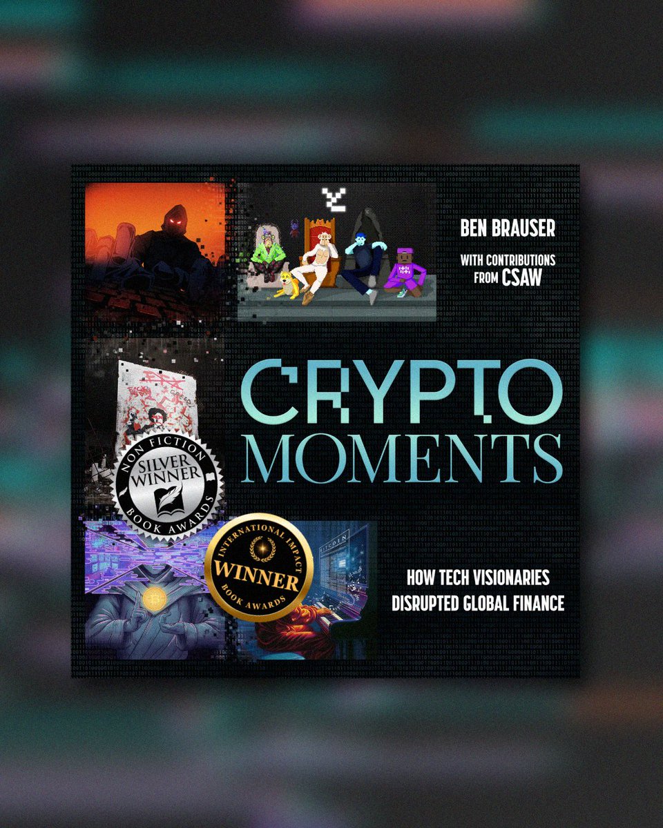 With stunning artwork from <a href="/phuncal/">phuncal</a>, <a href="/baka_artist/">Baka</a>, <a href="/peekcell/">Peekcell</a>, <a href="/pixelord/">PIXELORD</a>, and Luke Hadland Art, award-winning book, CRYPTO MOMENTS by Ben Brauser and @csaw07, explores the genesis and history of cryptocurrency. Order your copy today! a.co/d/23xj0yz