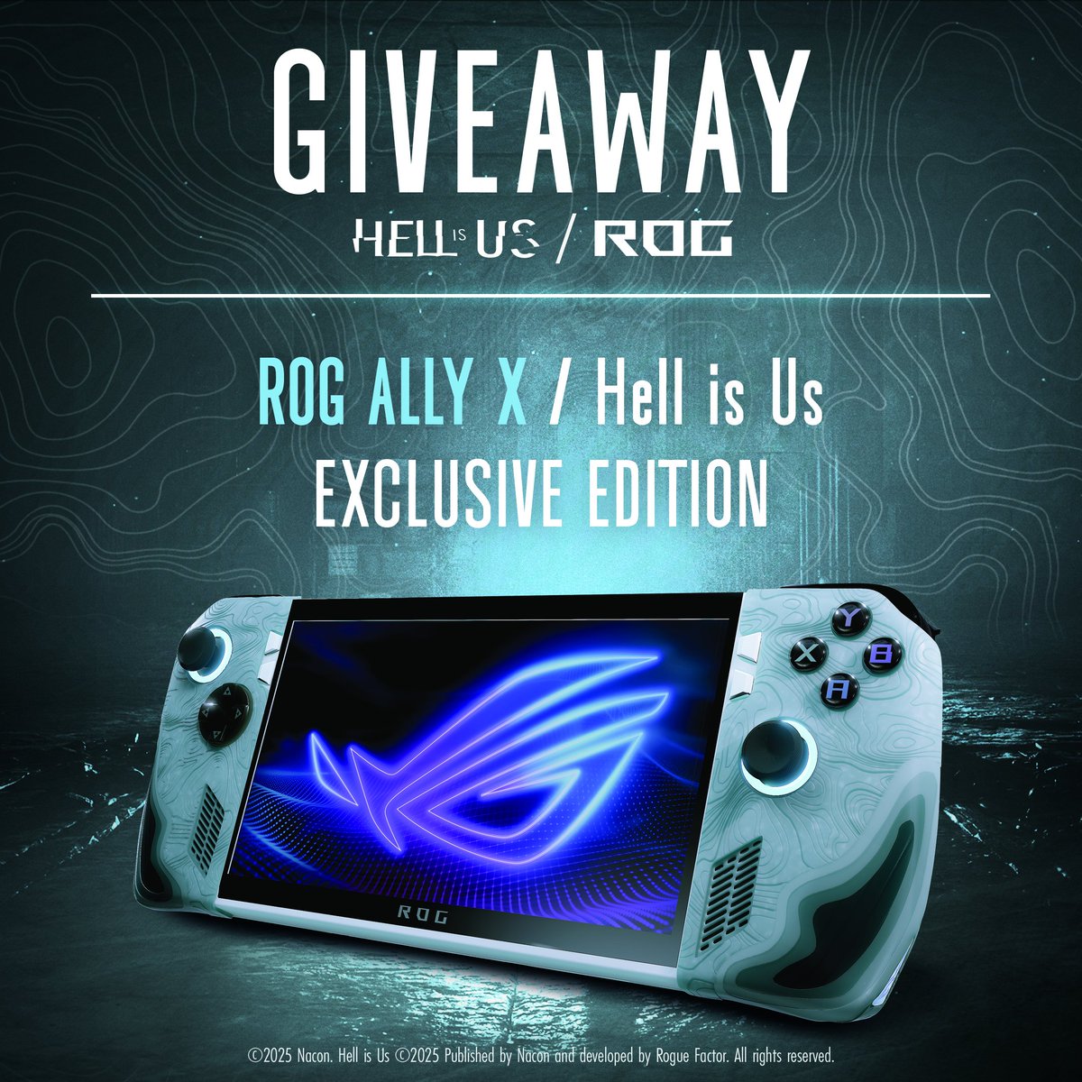 Hell is Us (@hellisusgame) on Twitter photo 🎉 Today we’re launching a very special giveaway! 🎉
Only ONE exists — the exclusive ROG Ally Hell is Us edition (+ the Game). Whoever wins will be its sole owner! 🔥
How to enter:
1️⃣ RT this post
2️⃣ Follow <a href="/HellisUsGame/">Hell is Us</a>
3️⃣ Comment with your favorite game of all time 🎮 🎉 Today we’re launching a very special giveaway! 🎉
Only ONE exists — the exclusive ROG Ally Hell is Us edition (+ the Game). Whoever wins will be its sole owner! 🔥
How to enter:
1️⃣ RT this post
2️⃣ Follow <a href="/HellisUsGame/">Hell is Us</a>
3️⃣ Comment with your favorite game of all time 🎮