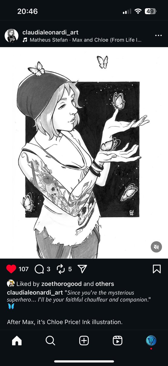 Claudia Leonardi — Life Is Strange’s comic book artist — delivering more blessings with her incredible artwork.
 
First, Max Caulfield; now it’s Chloe Price time.

She does not miss.

🎩📸  [Claudia Leonardi]

🔗 instagram.com/p/DOy4NQeDZ2x/…