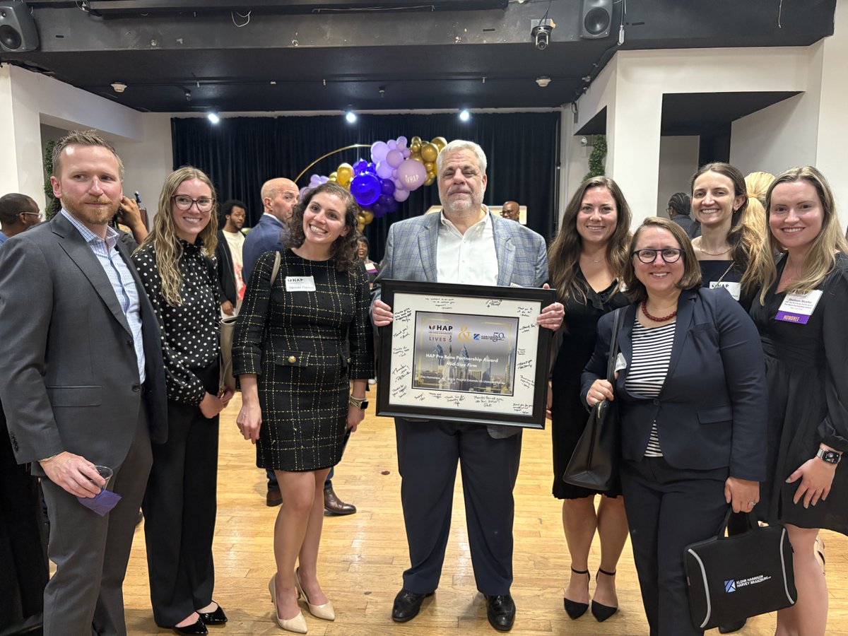 Klehr_Harrison's tweet image. Last night, members of the firm attended the @HAPlegal Annual Benefit, "Changing Lives for 35." The firm was honored to receive an award for its pro bono partnership with HAP. We've been participating since 1999 and take challenging, unique matters that are difficult to place.