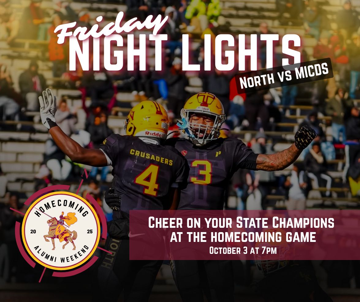 It's that special time of year again - Homecoming weekend at Lutheran North! 
Join us Friday, October 3rd at 5401 for an incredible alumni weekend celebration. 

#LutheranNorthHomecoming #CrusaderPride #AlumniWeekend #OnceACrusaderAlwaysACrusader