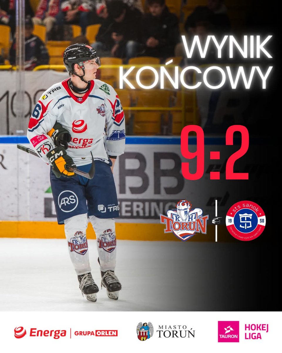 torunskihokej's tweet photo. Pewna wygrana w dzisiejszym meczu STS Sanok Official  9:2 ⚪🔴🔵🔥
Bramki dla nas:
🚨 M.Syty
🚨 D.Kulintsev
🚨A.Denyskin
🚨 Z.Sedlak x 2
🚨 M.Kalinowski
🚨 R.Bashirov
🚨 R.Arrak x2

#TorunKochaHokej @EnergaSA   #Energa https://t.co/yHJAIiKSlU