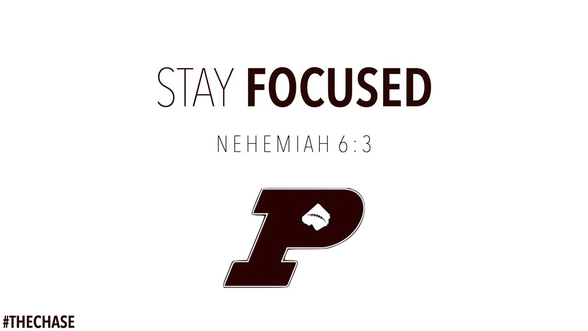 Drown out the noise. One quarter at a time. One series at a time. One play at a time. Stay focused! #PCHSfb