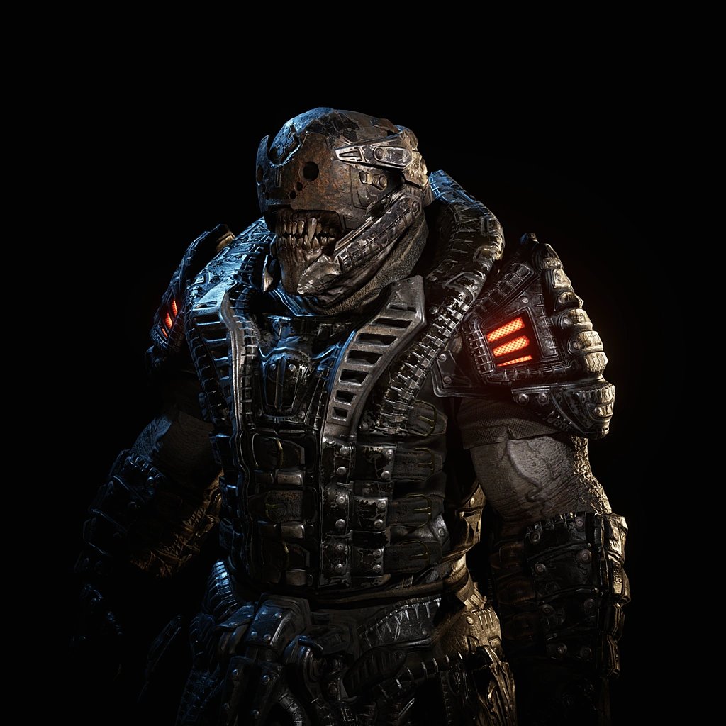 Terry (@terryhb_) on Twitter photo Hey <a href="/therealcliffyb/">Cliff Bleszinski</a> , I'm curious about the Helmet used by the Theron Elite in Gears 3. It seems to use an edited version of Savage Theron, but in Ultimate Edition and Gear 4 (I know you wasn't involved), it was the traditional helmet but black.
Was the G3 one a mistake? Hey <a href="/therealcliffyb/">Cliff Bleszinski</a> , I'm curious about the Helmet used by the Theron Elite in Gears 3. It seems to use an edited version of Savage Theron, but in Ultimate Edition and Gear 4 (I know you wasn't involved), it was the traditional helmet but black.
Was the G3 one a mistake?