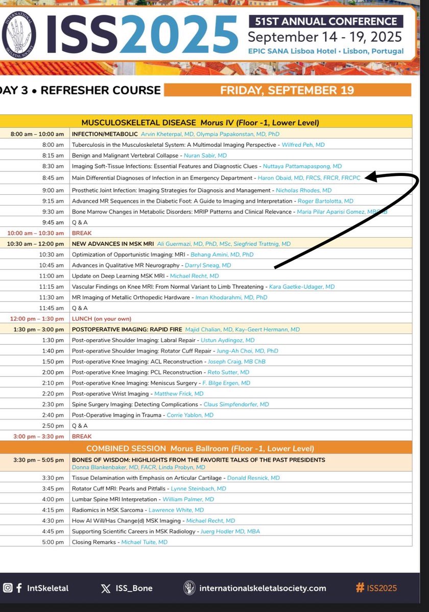 Great job by our Dr Haron Obaid on his lecture at the ISS refresher course conference in Portugal this morning. #ISS #skeletalsociety <a href="/usask/">U of Saskatchewan</a> <a href="/USaskMed/">USask Medicine</a>