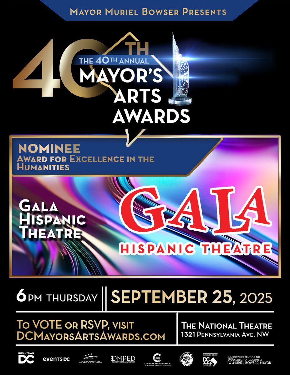 We are nominated! 
40th MAYOR´S ARTS AWARDS - Award for Excellence in the Humanities.

VOTE GALA: dcmayorsArtdAwards.com