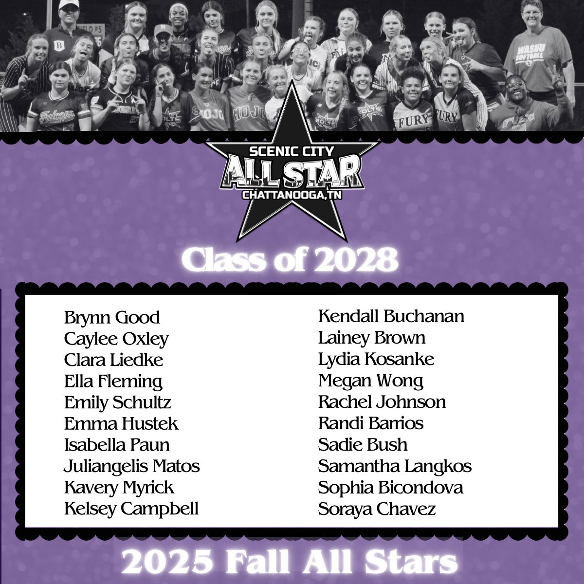 ConnectSports_'s tweet image. shout out to these incredible young women for being selected for the 2025 Scenic City Fall All Star Games. 💖

Come on girls, let’s have some fun 🤩 

#ConnectSportsEvents 
#TheUltimateFastpitchExperience (pt2) 

@brynngood2028
@CayleeOxley09
@claraliedke2028
@EllaFleming2028…