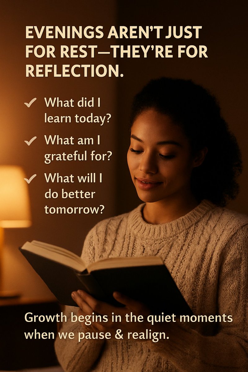 foam247's tweet image. Evenings aren’t just for rest, they’re for reflection. ✨
Ask yourself:
✔️ What did I learn today?
✔️ What am I grateful for?
✔️ What will I do better tomorrow?
💡 Growth begins in the quiet moments when we pause & realign.
#FOAM247 #EveningReflections #KeepGrowing