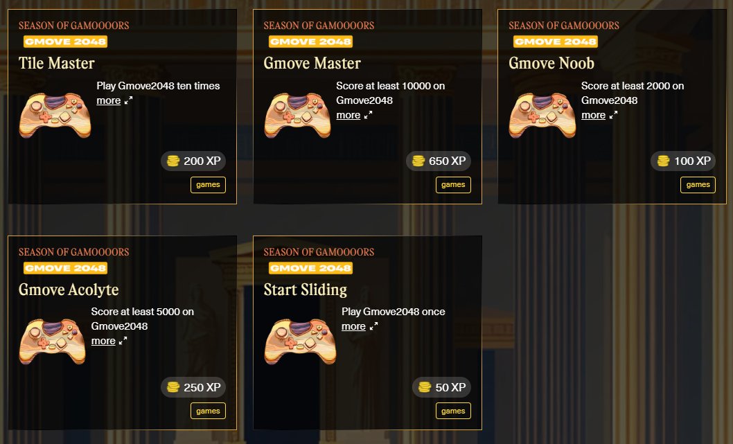 Gmove🍌

My 2048 game on movement is oficially listed on <a href="/moveindustries/">The Movement</a>'s Parthenon V2 with its new name and bunch of new feature

Gmove2048⚡️
gmove2048.xyz

Thanks to the movement team for supporting solo devs💯
Have fun while you earning your XPs🦍