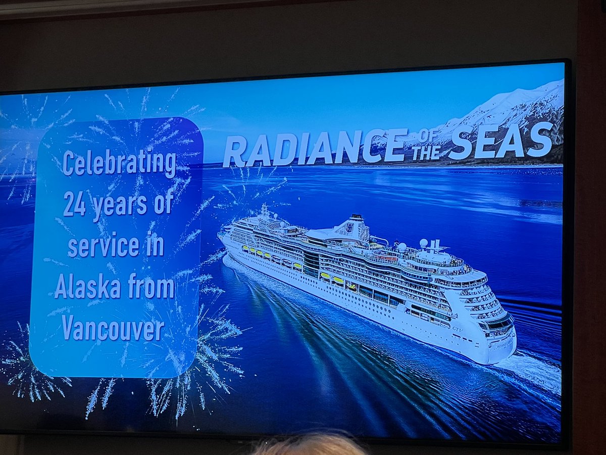 CruiseTopDeals's tweet photo. Celebrating the Radiance of the Seas as she bids farewell to Vancouver after sailing 24 years to Alaska.  I first cruised on her in 2003 and she still looks as magnificent as ever! #royalcaribbean https://t.co/eN9Gjyxk6K