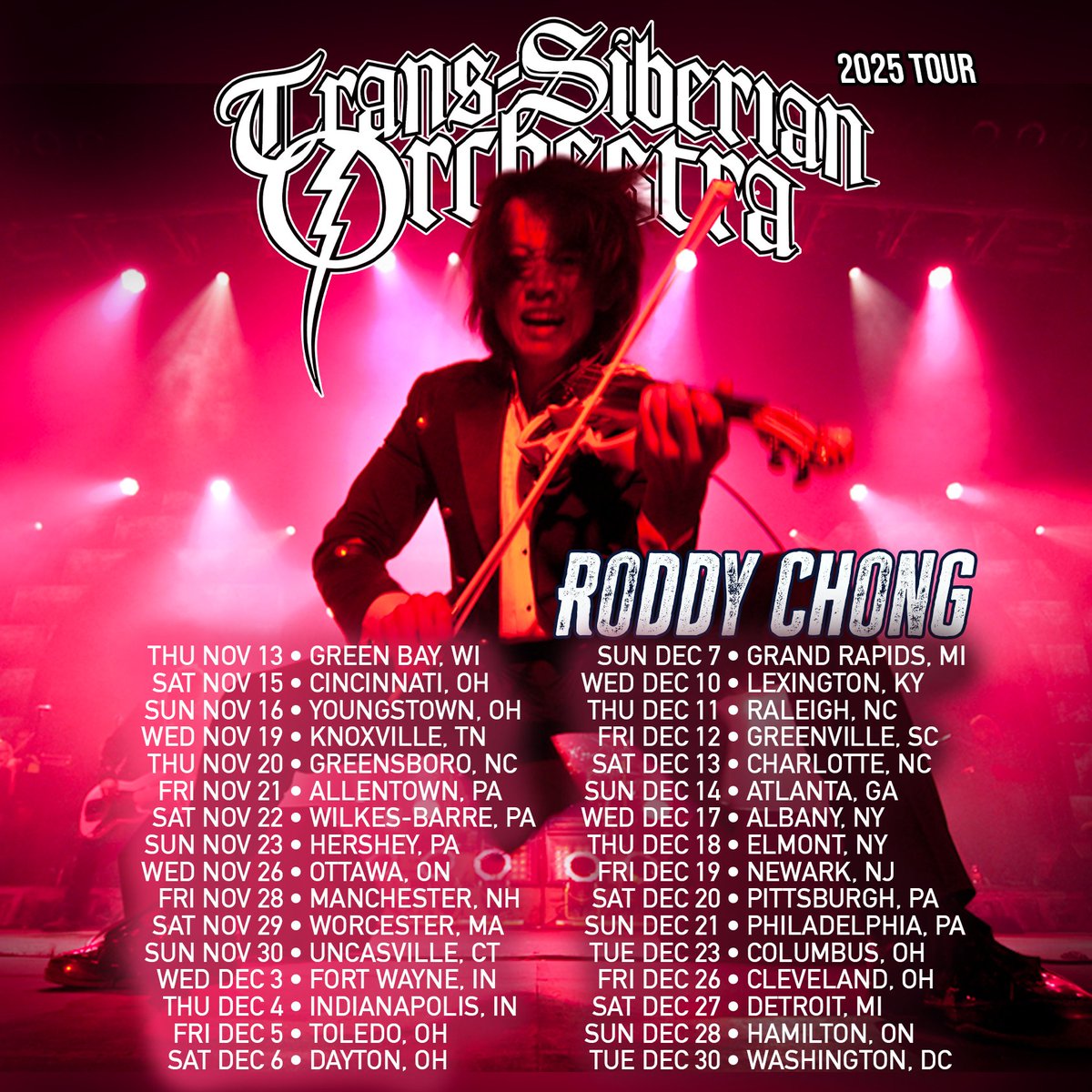 The #Violinist on tour w <a href="/trans_siberian/">Trans-Siberian Orchestra</a> 🎻🤘
Check the dates—are we coming near you?
#TransSiberianOrchestra #TSOTour #TSO2025 #TSOTime #Violin #LiveMusic #WinterTour ❄️