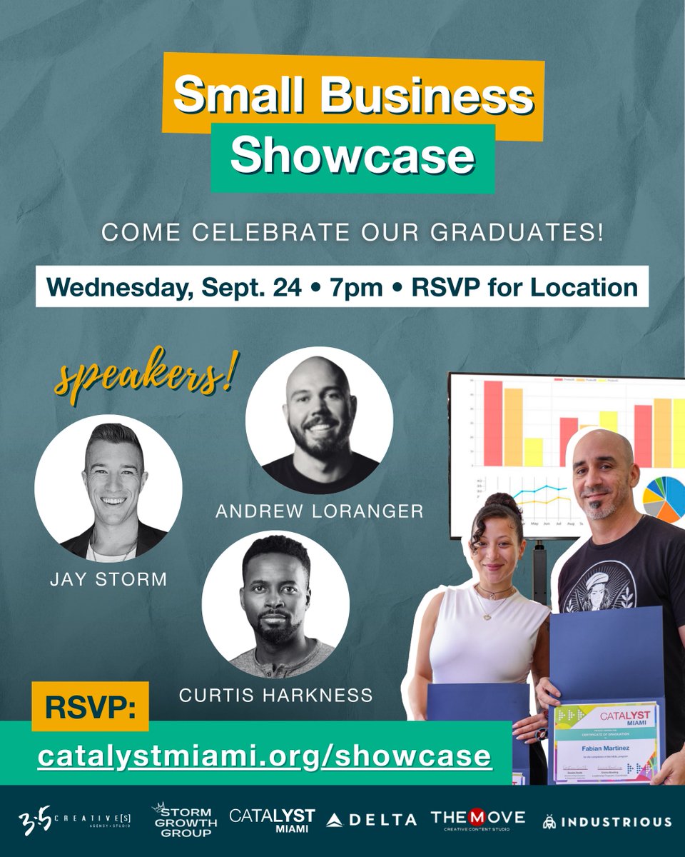 It's graduation time for our Digital Marketing Cohort participants! 🎉

Join us for this great opportunity to network with local business owners and the chance to see what you can gain from our small business support services and partners.

RSVP at catalystmiami.org/showcase