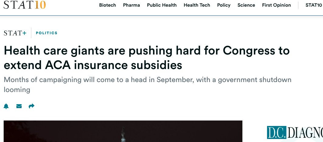 The main Democrat demand over the shutdown is what health insurers have told them to demand. It's not that it's necessarily bad policy in this case, but it's telling that the Democrats can only coalesce if dominant firms tell them to.