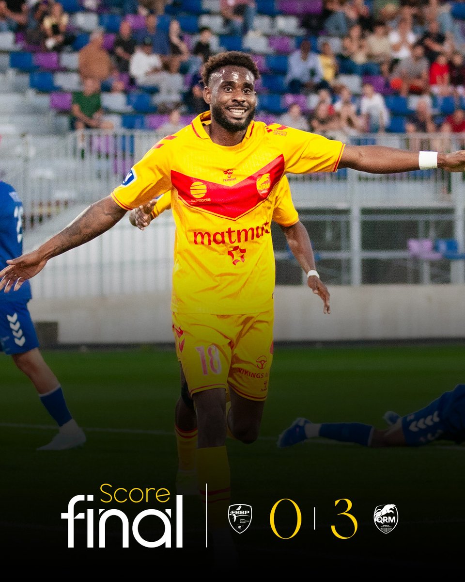 QRM's tweet image. 𝗩𝗜𝗖𝗧𝗢𝗜𝗥𝗘 🤩👌

Les Léopards obtiennent leur première victoire de la saison en championnat ! Une véritable bouffée d&apos;oxygène et une première réussie pour notre nouveau coach Fabien Valéri 🫡

0-3 | #FBBP01QRM