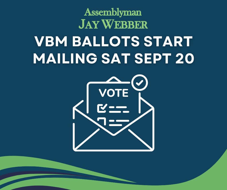 VBMs begin mailing out this Sat Sept 20.

If you requested a ballot, be sure to check those mailboxes. 📬
#Vote #Election25