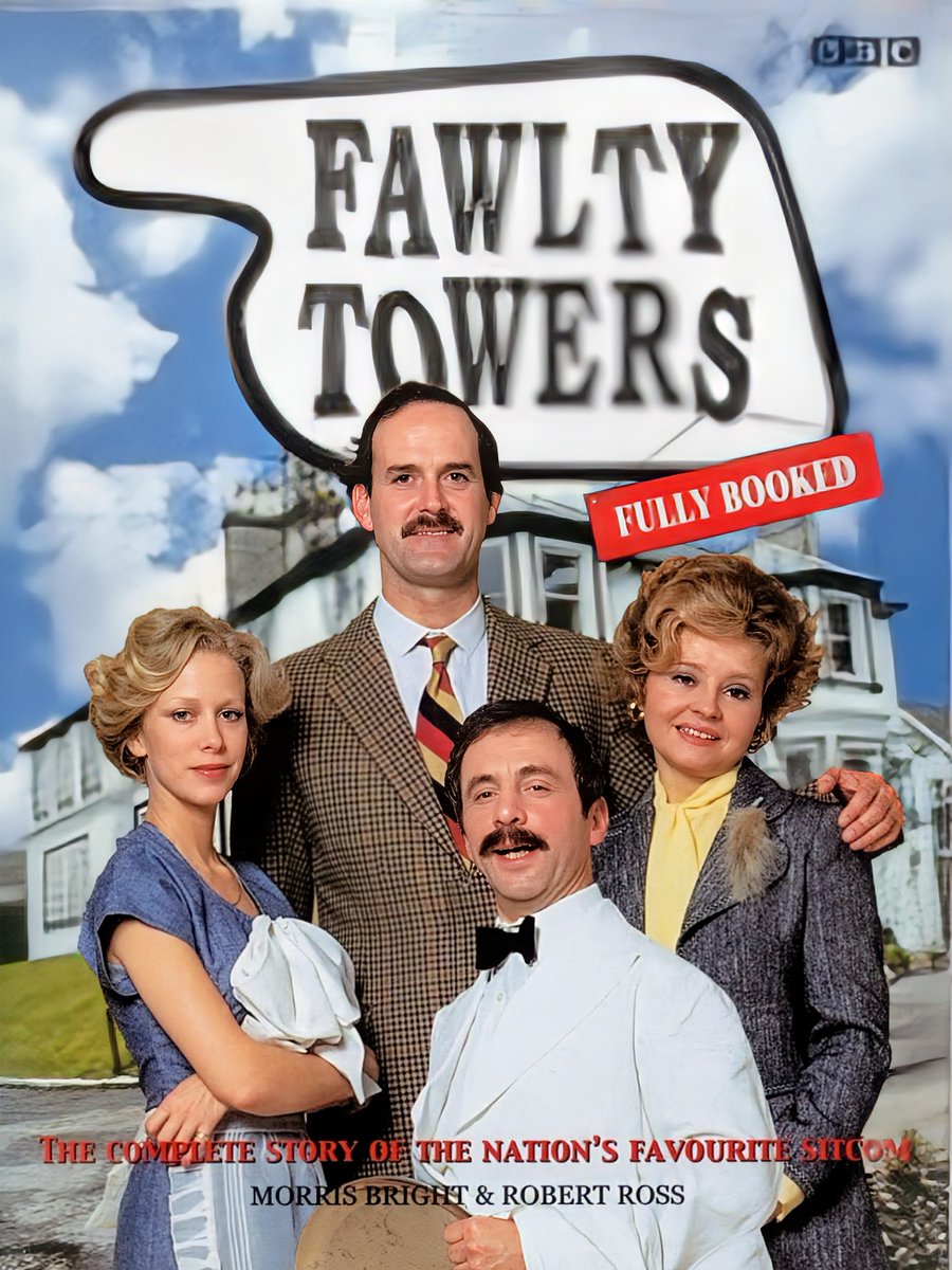 Happy 50th birthday to Fawlty Towers broadcast today for the first time on BBC2 this very evening in 1975. I'm very proud to have been just a very small part of its history with this book I co-authored for the BBC, published in 2001. #shotwashefawlty