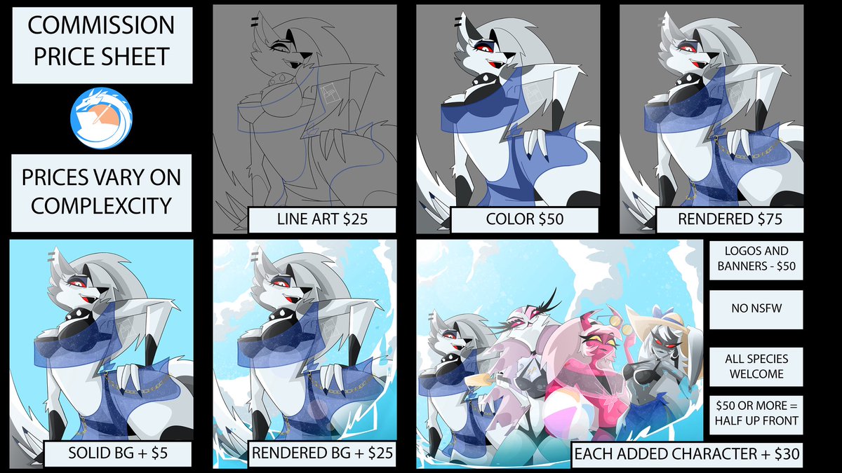 COMMISSIONS OPEN
Taking commissions to help with emergency rent money. Any support helps.

Line Art $25 | Color $50 | Rendered $75
BG +$5–25 | Extra Char +$30 | Logos/Banners $50

DM to claim a slot.

#commissionsopen #artcommissions #digitalart #furryart #furrycommission