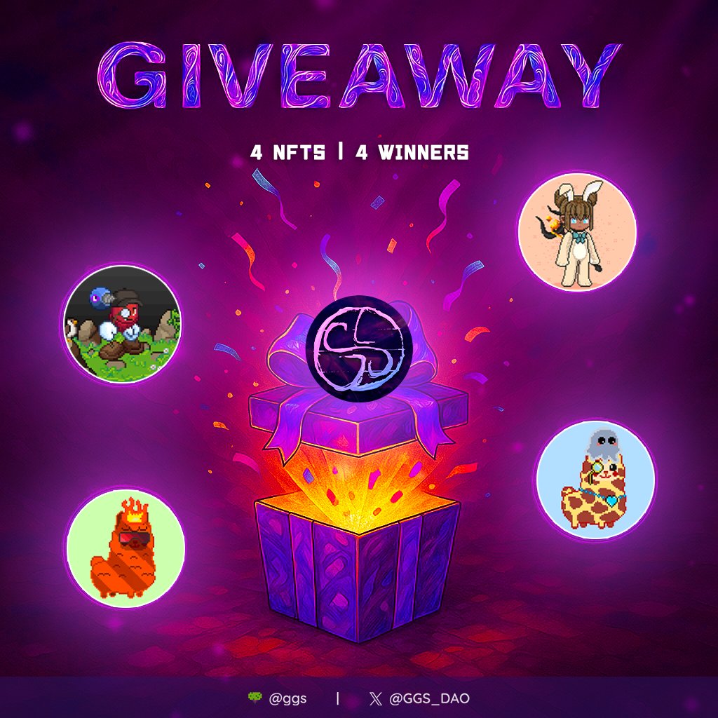 🌟 NFT GIVEAWAY 🌟

🎁 4 NFTs
🏆 4 Winners

🔸 Like &amp; Repost
🔸 Follow: <a href="/GGS_DAO/">GGS DAO</a> 
🔸 Tag 3 Friends

🗓️ Winners will be announced on Thursday

GGS and Good Luck ✨