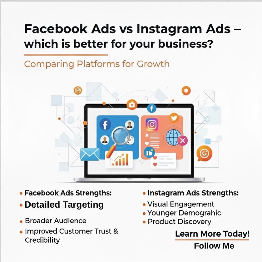 am_Obinna's tweet photo. Facebook Ads vs Instagram Ads – which is better for your business?

Here’s a breakdown 🧵 https://t.co/Hku0AuOyps
