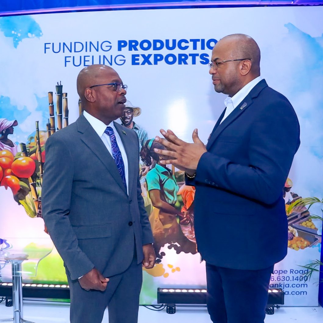 Errol Barnaby, CEO of Exim Bank Jamaica, extended warm congratulations to our newly appointed CEO, Livingstone Morrison, during the Jamaica Agri-Business Forum in Montego Bay. We look forward to building strong future partnerships.