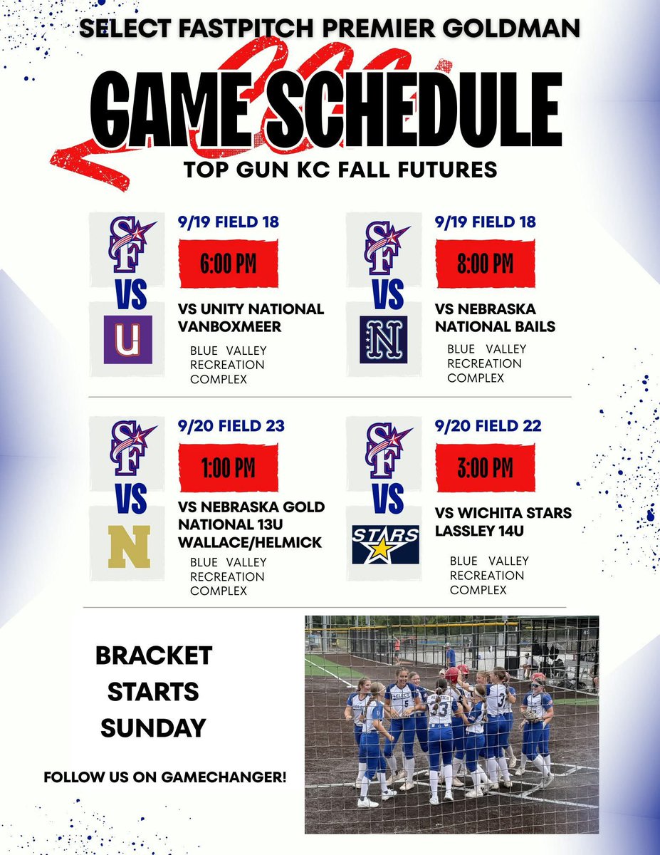 SelectFP2011's tweet image. Our athletes are back at it this weekend for the @TopGunEvents KC Fall Futures tournament. Missing some of our regulars because of fall high school ball but our SF family got us covered with a few guest players. #9isFine #SelectFastpitch #BetterTogether #SelectLife