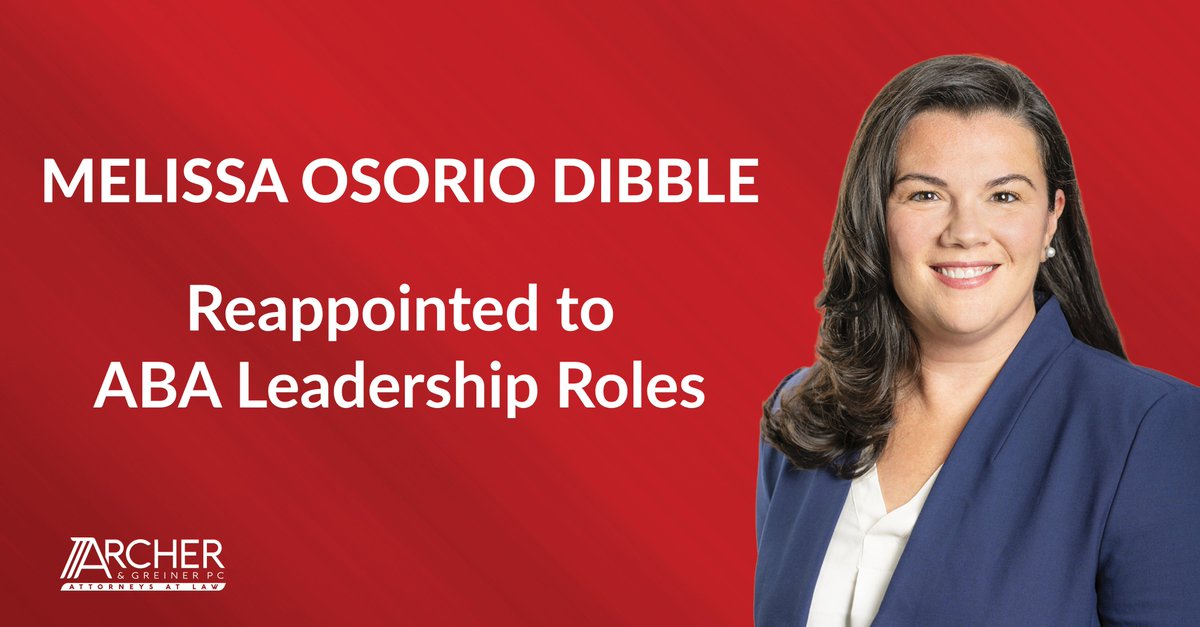 Melissa Osorio Dibble has been reappointed to serve as a member of the Leadership and Mentoring Committee and Co-Chair of the Professional Responsibility Committee of the ABA Section of Real Property, Trust and Estate Law for the 2025–2026 bar year. More: bit.ly/4mlSr3J