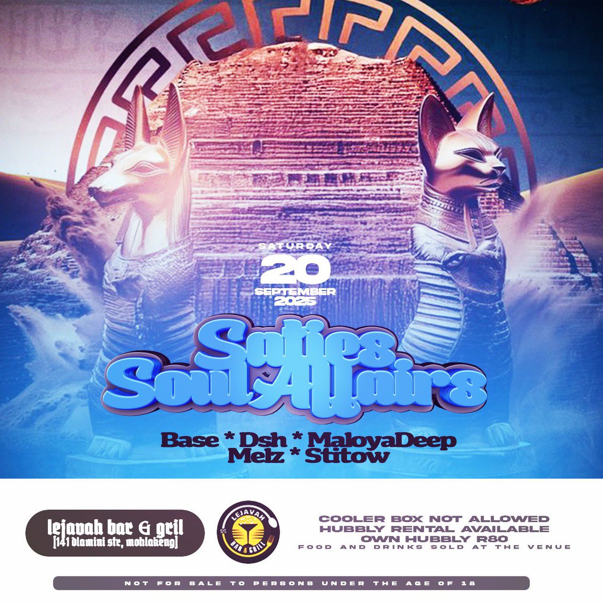 Gorda57068034's tweet photo. Ladies and gentlemen the wknd let’s meet at the following places this wknd @Lejava Bar&amp;Grill Mohlakeng #AfterWorkFridays @SowetoMeatLovers for OldSkool House Saturday then #satiessoulaffairs @Lejava we are Degorda Soulful House nd #WeLoveHouseMusic @SimplyMissLee @btatsi https://t.co/9Z3YI4J7bf