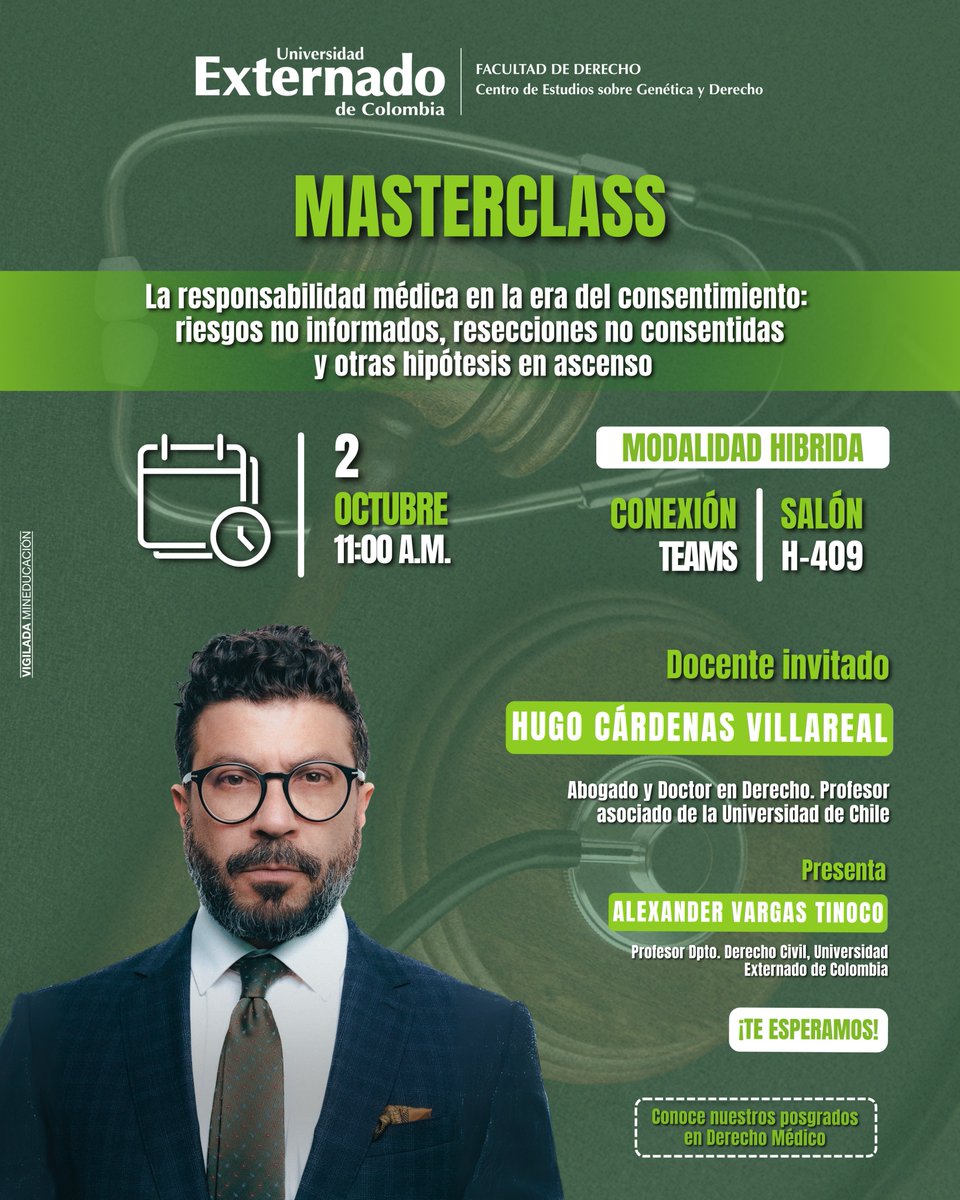 Les invitamos a la masterclass que se llevará a cabo en modalidad híbrida el día jueves 2 de octubre de 2025 a las 11:00am. Para asistir de manera presencial en el edificio H, salón 409. De manera virtual registrarse a través del enlace: events.teams.microsoft.com/event/041e2c3b…

¡Te esperamos!