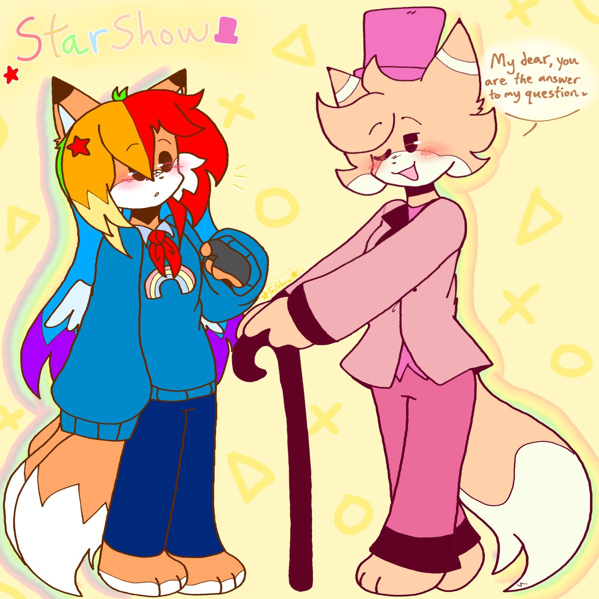 TailsbowTheFox_'s tweet photo. Go my new yumeship, I think I love Pompy a lil too much now- 🥹💖
#MPEQ (Short for Mr. Pompy's Extravagant Quiz ig lmao?) #selfshiptwt #yumetwt #StarShow https://t.co/ArYRvIhlJH