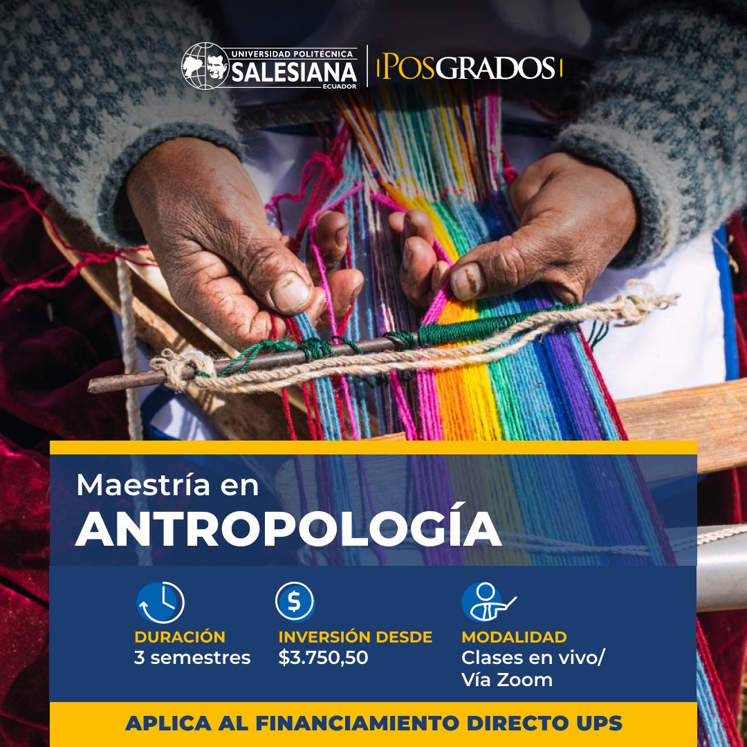 🌍¿Puedes comprender al otro para construir puentes reales? 
En Posgrados UPS exploras globalización, desigualdad y vida cotidiana, para interpretar culturas, promover justicia social, cuidar diversidad y generar conocimiento que se sienta y se vea.
🔗inf. ofertaposgrados.ups.edu.ec