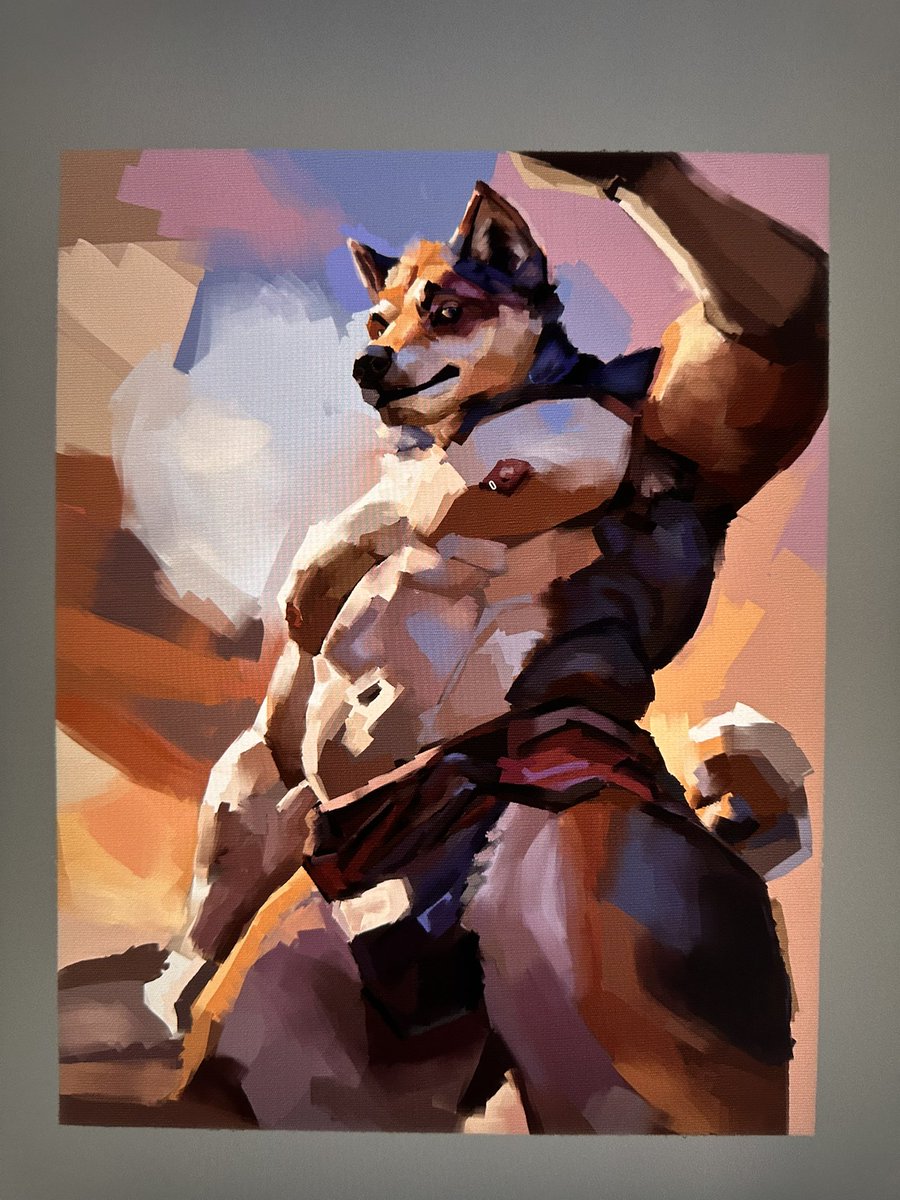 TechDumpling's tweet image. Render and tiny oil painting sketch for @DANGERD0G , I can always add in the septum piercing later 😅