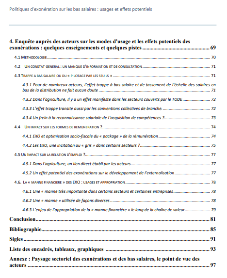 Thread rapide sur une étude de cette année s'intéressant aux exonérations sur les bas salaires dont voici le sommaire, par quelques graphiques (on ira lire les parties 3 et 4 qui sont uniquement textuels).