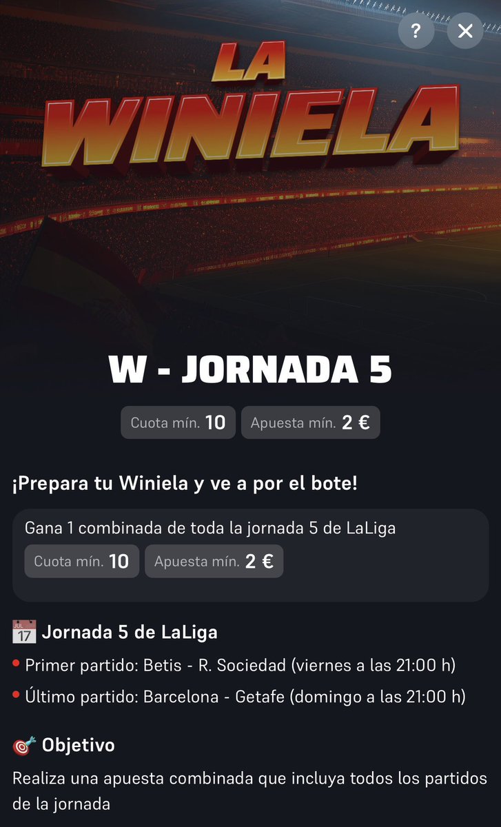 Picks_Online's tweet photo. 🔥500 Likes y os dejo mi Winiela cuota 10 para la Jornada 5 de Liga 

➡️Regístrate aquí: https://t.co/i0gjQX4LCk https://t.co/Q4QdzaIyvL