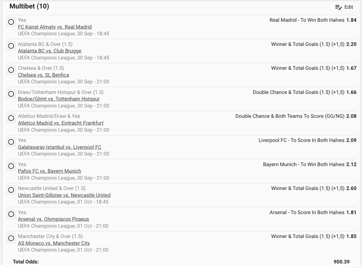 Champions League next week. Oh the money is coming💸💸💸💸🤑🤑🤑

Betway Betcode = BW1274AAB9